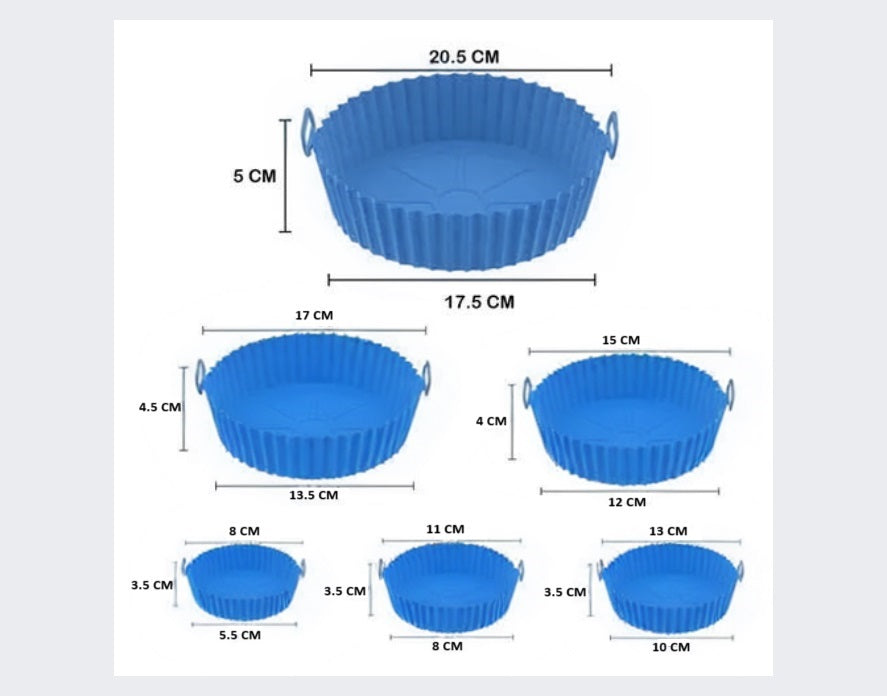 Pack 6 Moldes de Silicona - Air Fryer