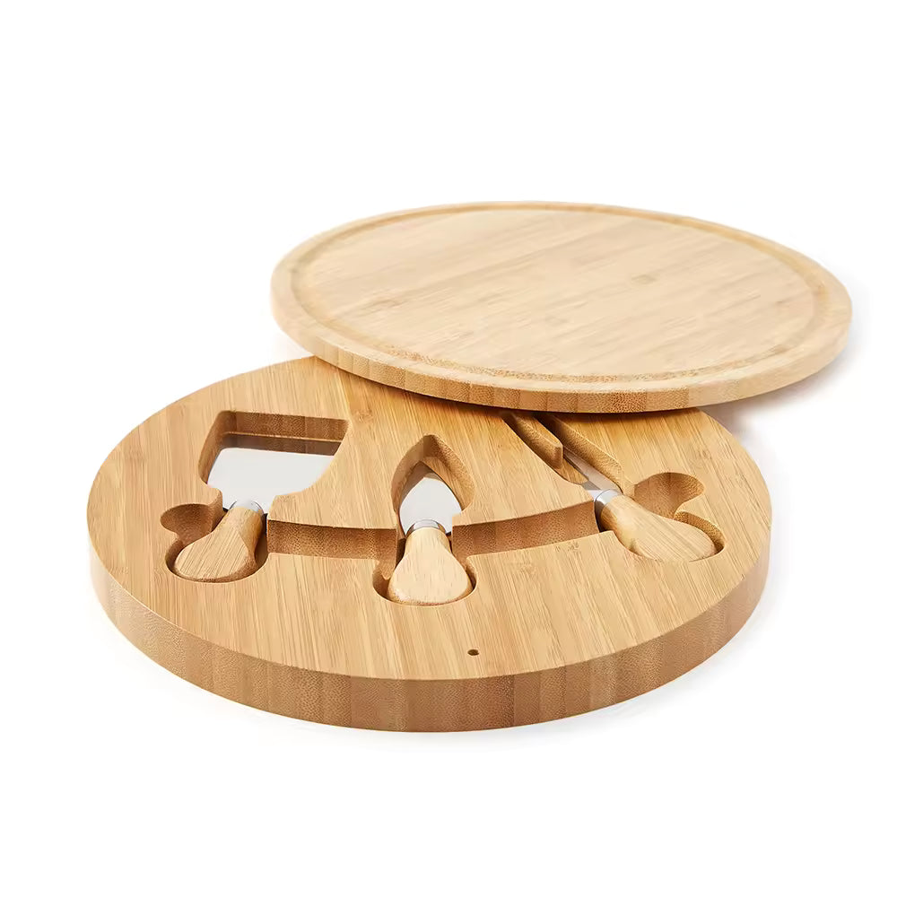 Tabla de quesos de Bambú + 3 utensilios