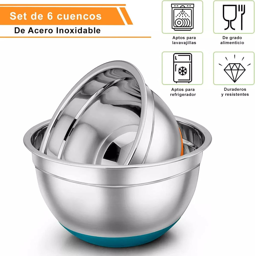 Set 7 Bowls de Cocina - Acero Inoxidable