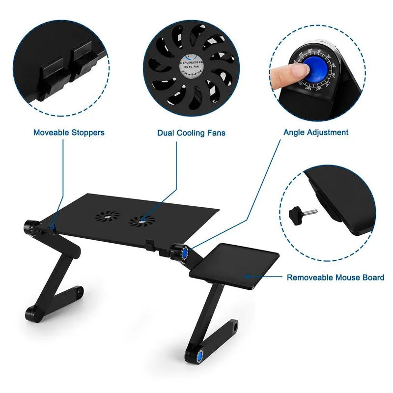 Mesa Notebook portátil con ventilador
