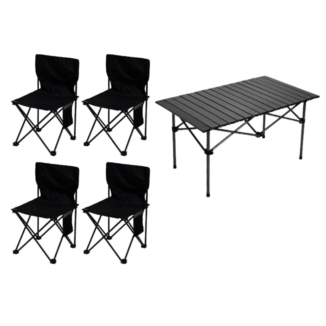 Mesa y Sillas Plegables para Camping (5UN)